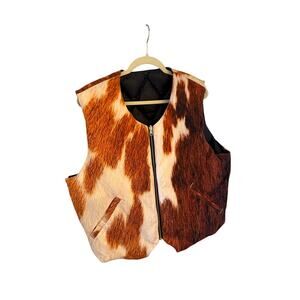 Study Reversible Down Puffer Cowhide Vest Size Medium
